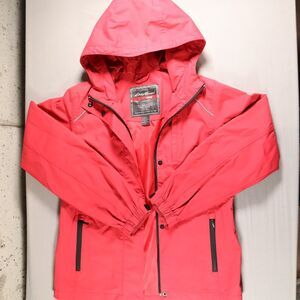Eddie Bauer Weatheredge Jacket Womens Size XS Hooded Red Waterproof Zip Pockets